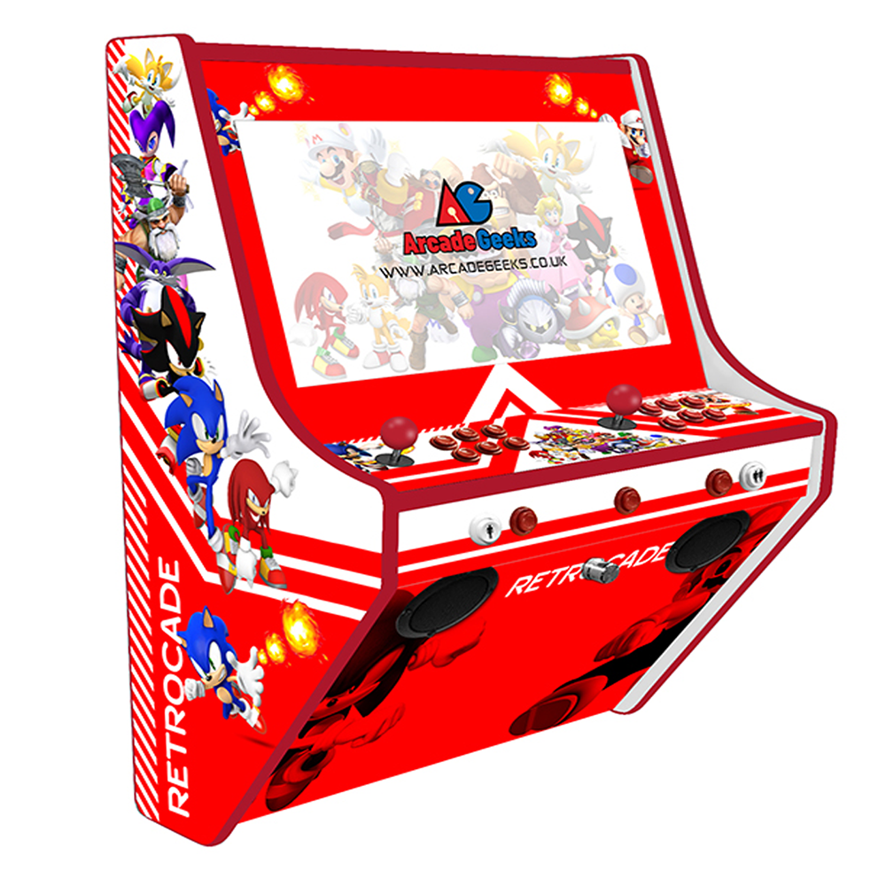 Retrocade wall-mounted two-player arcade machine front-left view