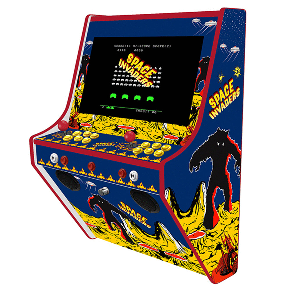 Space Invaders wall-mounted two-player arcade machine front-right view