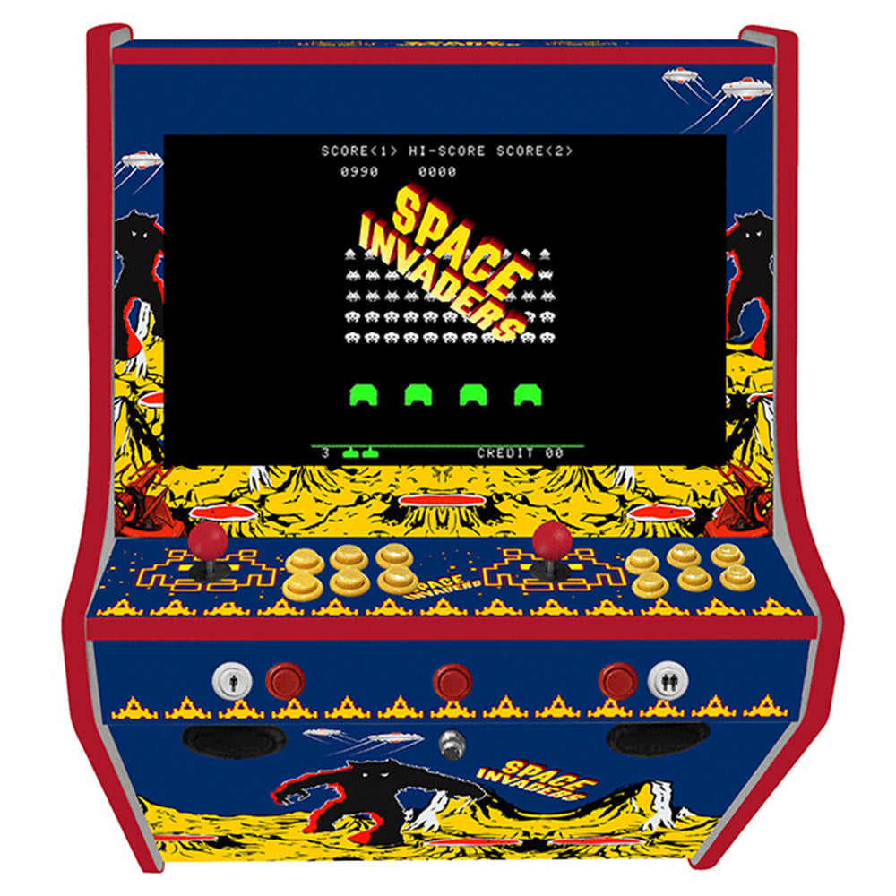 Space Invaders wall-mounted two-player arcade machine front view