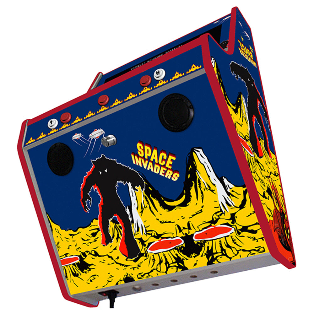 Space Invaders wall-mounted two-player arcade machine rear view
