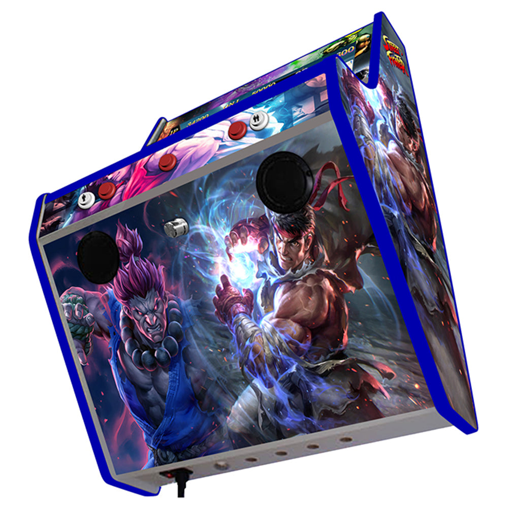 Street Fighter wall-mounted two-player arcade machine rear view